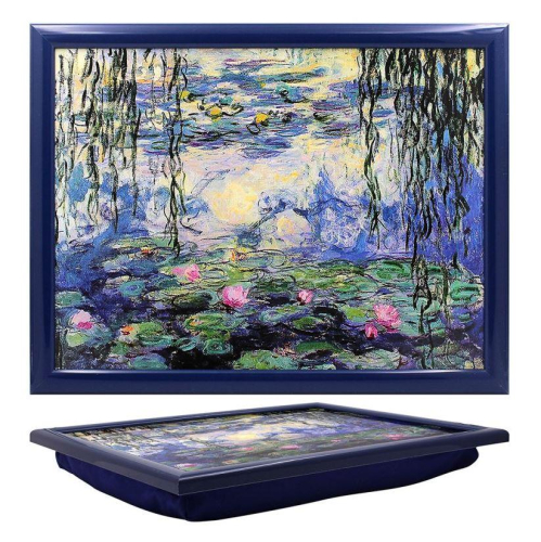 Claude Monet Lap Tray Wooden Cushioned Base Lightweight Sturdy Easy Clean 44cm