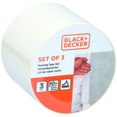 Set of 3 Masking Tapes 19mm 25mm 50mm Clean Removal for Painting DIY Crafts