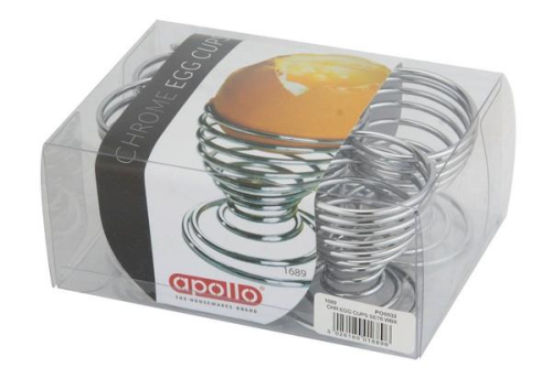 Chrome Egg Cups Set of 6 Durable Modern Design for Breakfast or Brunch