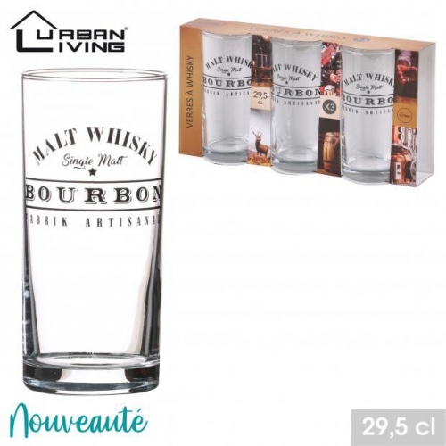 Set Of 3 Urban Living Large Whisky Glass