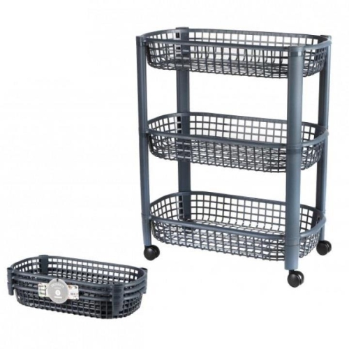 Liberty - 3 Tier Trolley 46.5x26xH58.8CM Midnight Blue