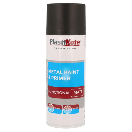 Metal Paint and Primer Matt Black 400ml 2 in 1 Protection for Metal Surfaces