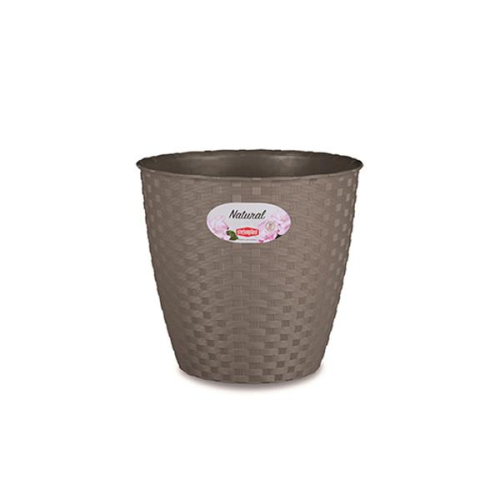 Natural Vase 14cm Dove Grey Recycled Plastic Textured Indoor Outdoor Plant Pot