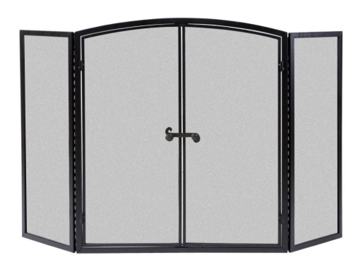 NEW 3 Panel Deluxe Arched Screen with Doors, Black.