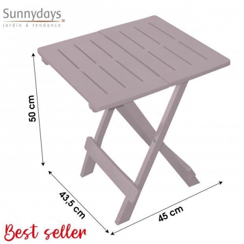 Foldable Camping Plastic Table Taupe