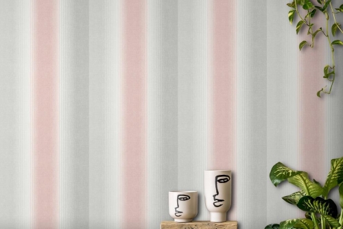Crown Kirby Stripe Pink Wallpaper