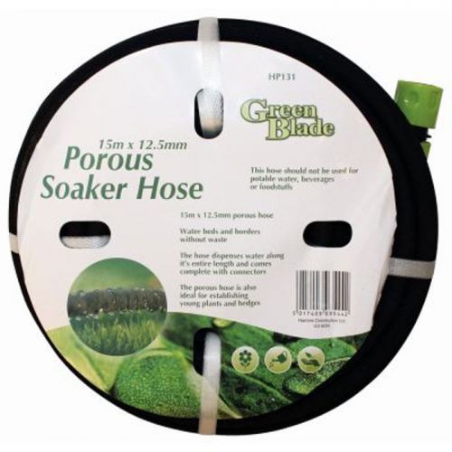 15 Metre Porous Soaker Hose Garden Plant Watering Pipe With Connectors