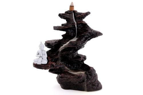 25cm Buddha on Rocks Backflow Cone Burner