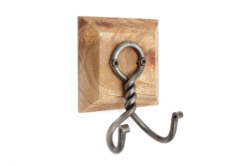 Metal Hook On Wooden Base Stylish