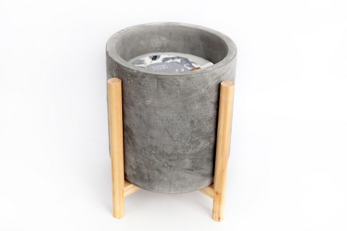 20 CM Cement Candle Pot With Stand