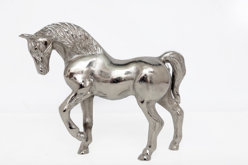 Silver Effect Aluminium Horse Ornament 26 cm Stunning Figurine