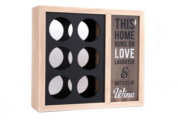 6 Bottle Wooden Wine Holder Rack Stylish