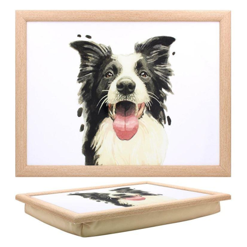 Collie Lap Tray Medium Size Cushioned Base Portable Design Dog Lovers Indoor Use