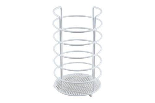 White Utensil Holder Steel Wire Cutlery Organizer and Drainer 22.5cm x 13cm