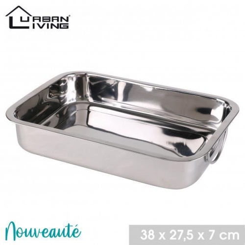 Lasagna Stainless Steel Dish With Handle 35cm