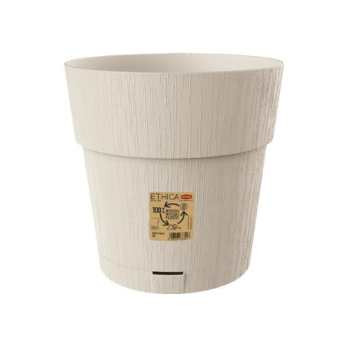Ethica 30 cm Plastic Pot White Plaster Outdoor with Water Reservoir Eco Friendly