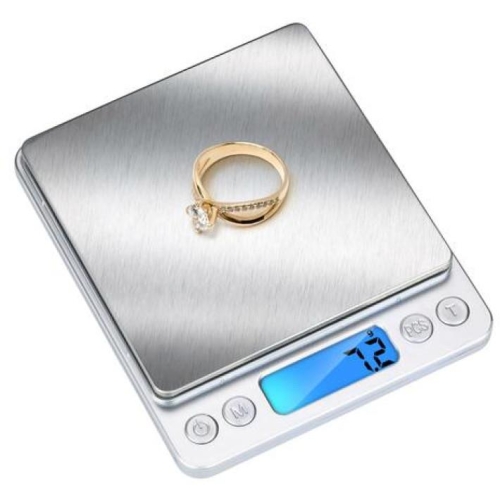 Scale Digital With 2 Trays, Stainless Steel, Batteries Included
