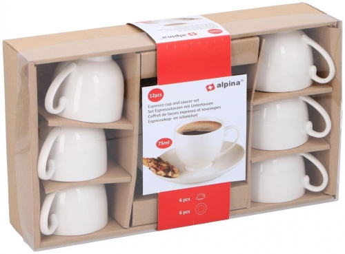 Cup and saucer 12pcs Espresso