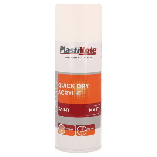 Quick Dry Acrylic Matt White 400ml Smooth Matte Finish for DIY Projects