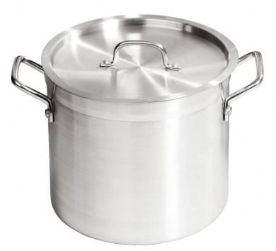 20 Ltr Aluminium Heavy Duty Stock Cooking Pot With Lid Handles Professional Cookware