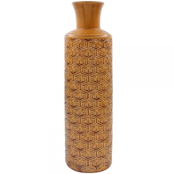 50cm Golden bees Art Polished Ceramic Vase Table Ornament