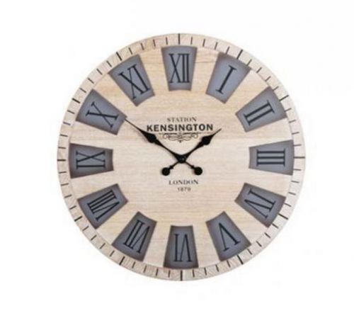 50X50X3Cm Kensington Wooden Cut Out Wall Clock Roman Numbers Home Kitchen Office