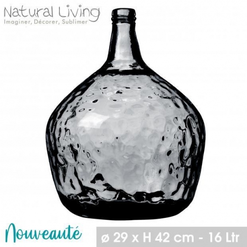 Lady Jeanne Vase in Grey/Blue Recycled Glass 16Ltr