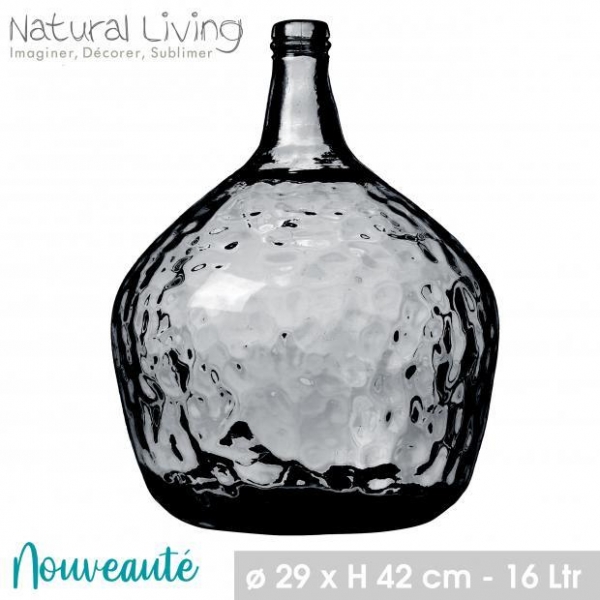 Lady Jeanne Vase in Grey/Blue Recycled Glass 16Ltr