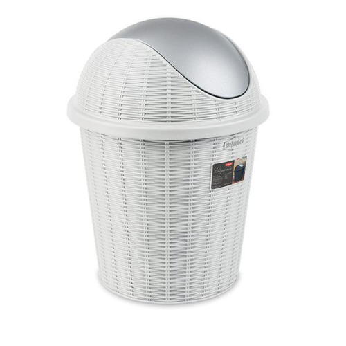 Elegance Little Swing Top Bin 10L White Plastic Home Office