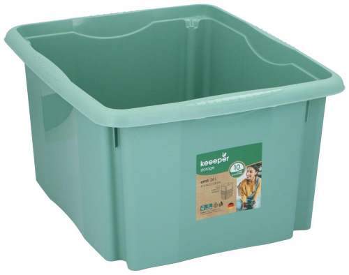 Storage Box 25L Green Plastic Durable Medium Size Home Office Indoor Organiser