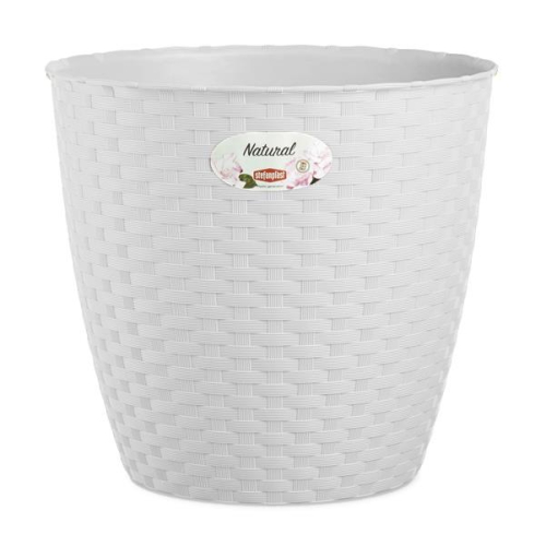 Natural Pot Dia 29 cm White Elegant Indoor Outdoor Planter for Medium Plants