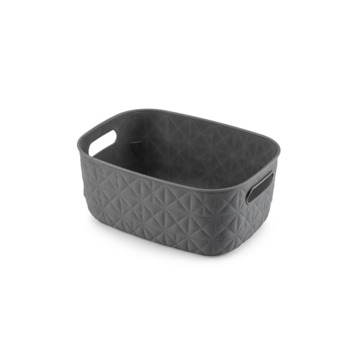 Softex Small 4L Dark Grey Plastic Basket for Home Office Storage Organizer