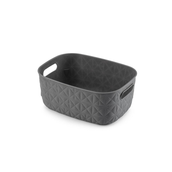 Softex Small 4L Dark Grey Plastic Basket for Home Office Storage Organizer