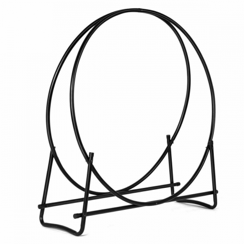 40 Inch Tubular Steel Log Hoop Firewood Storage Rack Holder