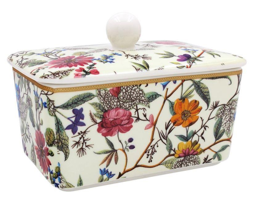 Kilburn Butter Dish Fine China Multi Color Elegant Design for Butter Storage