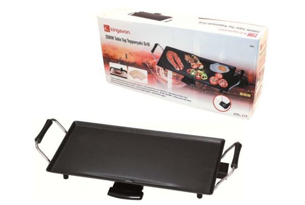 Electric Table Top Non Stick Teppanyaki Grill 2000W For Camping Caravan Outdoor