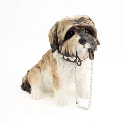 16Cm Sitting Shih Tzu Walkies Brown Dog Ornament Home Decoration Figurine