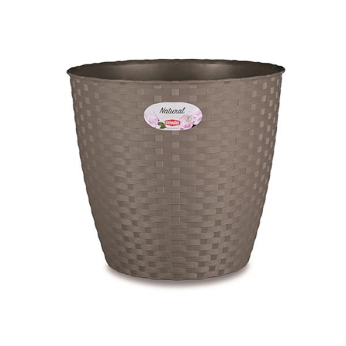 Natural Pot 19 cm Dove Grey Elegant Weave Design Stylish Indoor Outdoor Spaces