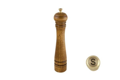 Wooden Salt Mill 27cm Dark Brown Classic Design Durable Smooth Grinding Tool
