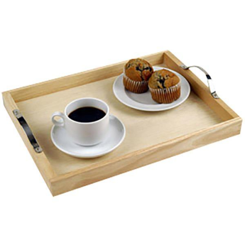 Wooden Serving Tray Medium 30x40cm with Metal Handles for Indoor Home Use