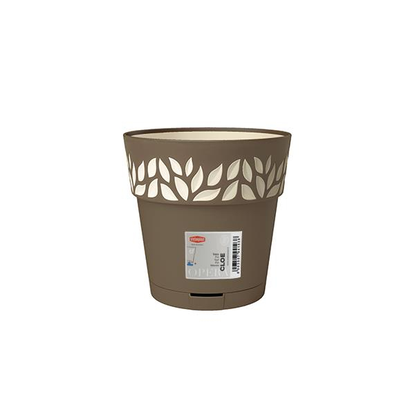 Cloe Pot 20cm Dove Grey Vanilla Self Watering Indoor Outdoor Modern Planter