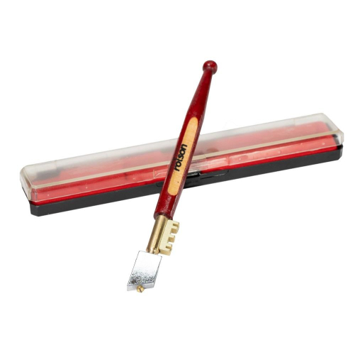 Glass Cutter Diamond Tip for 3 to 10mm Glass with Wooden Handle and Storage Case
