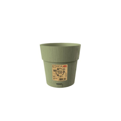 Ethica Plastic Pot 15cm Olive Green Self Watering Recycled Outdoor Planter