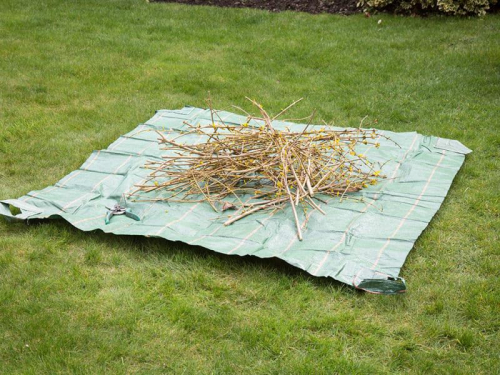 Garden Tidy Sheet 15m x 15m Reusable Waste Collector with Handles PP Material