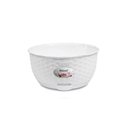Natural Bowl Planter 30cm White Plastic Indoor Outdoor