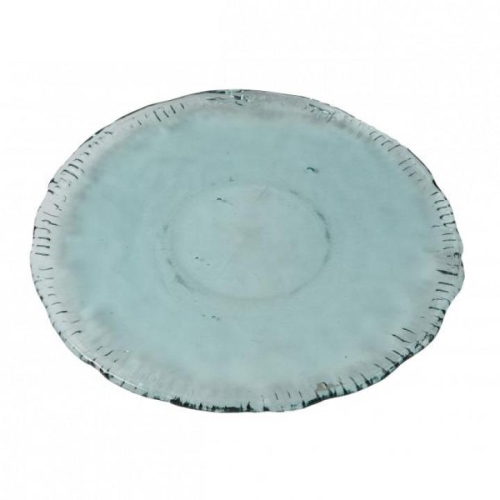 Glass Serving Plate Round In Recycled Glass D38.5cm