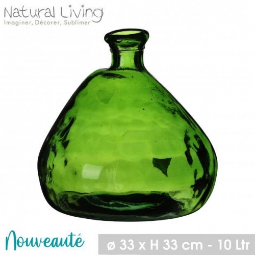 Vase Mila In Recycled Glass Green 10L