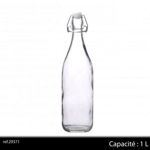 1Ltr Glass Bottle Clear