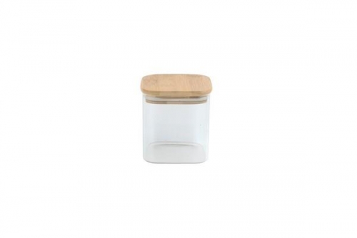 Borosilicate Pasta Rice Food Glass Canister With Wood Lid 850ml