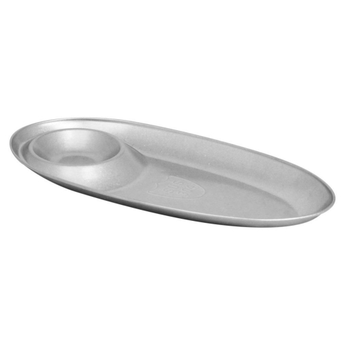 Vintage Steel Oval French Fry Plate 27cm x 14cm Stainless Steel Retro Design